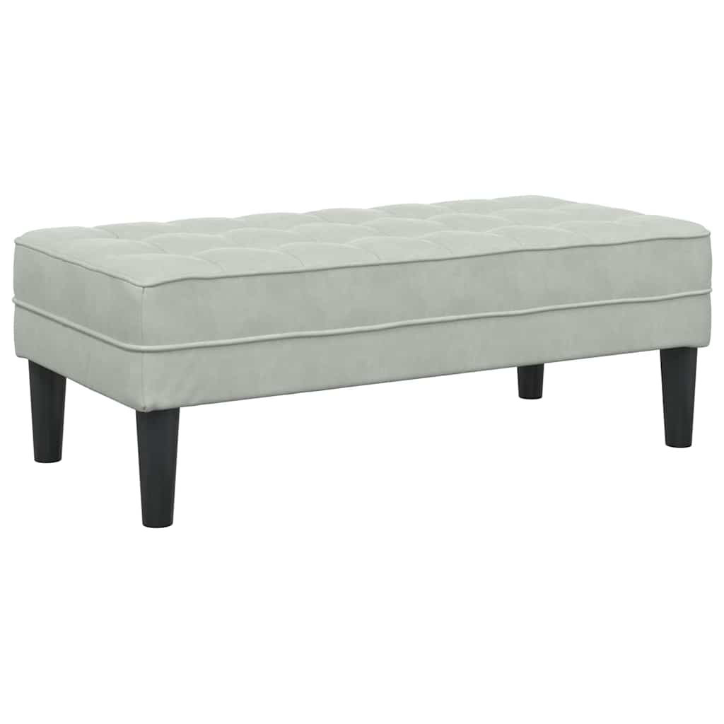 suoliukas su pagalve Šviesiai pilka 113 x 57 x 39 cm Aksomas