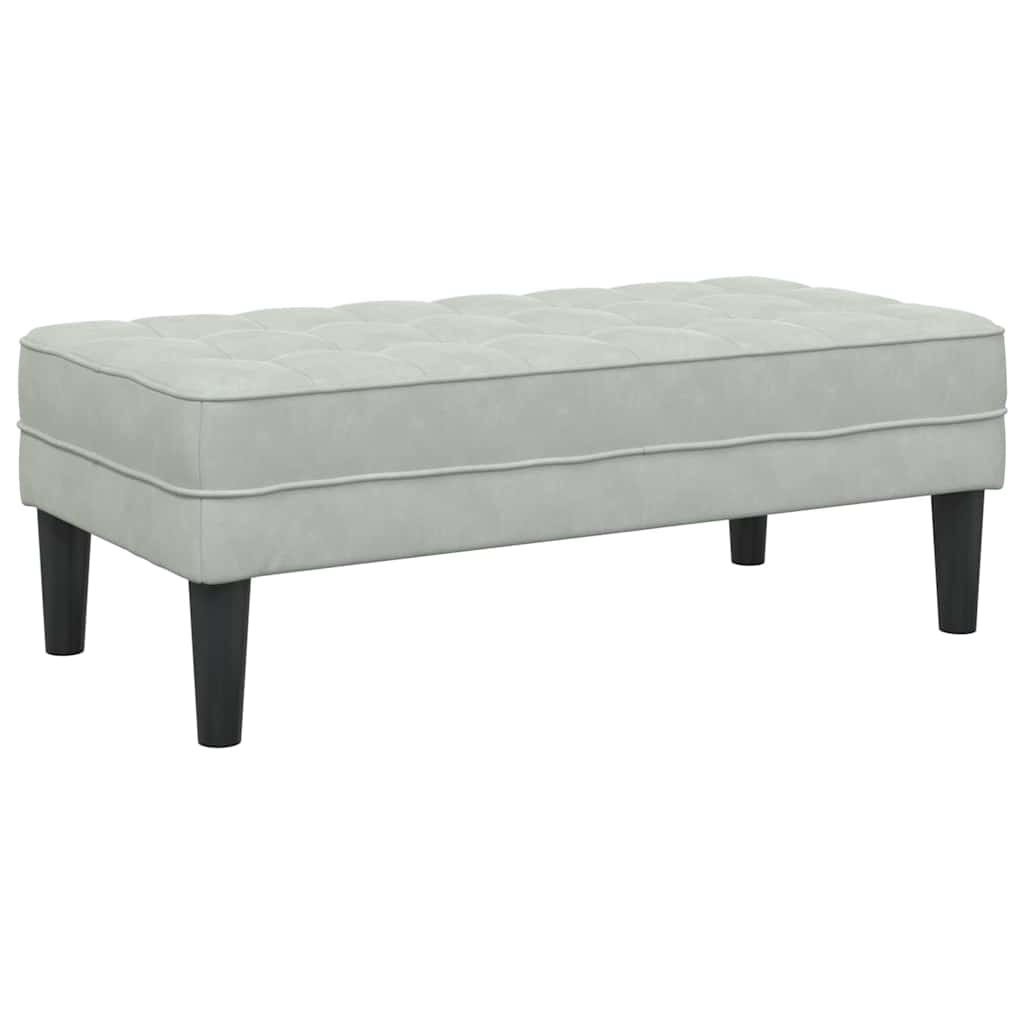 suoliukas su pagalve Šviesiai pilka 113 x 57 x 39 cm Aksomas