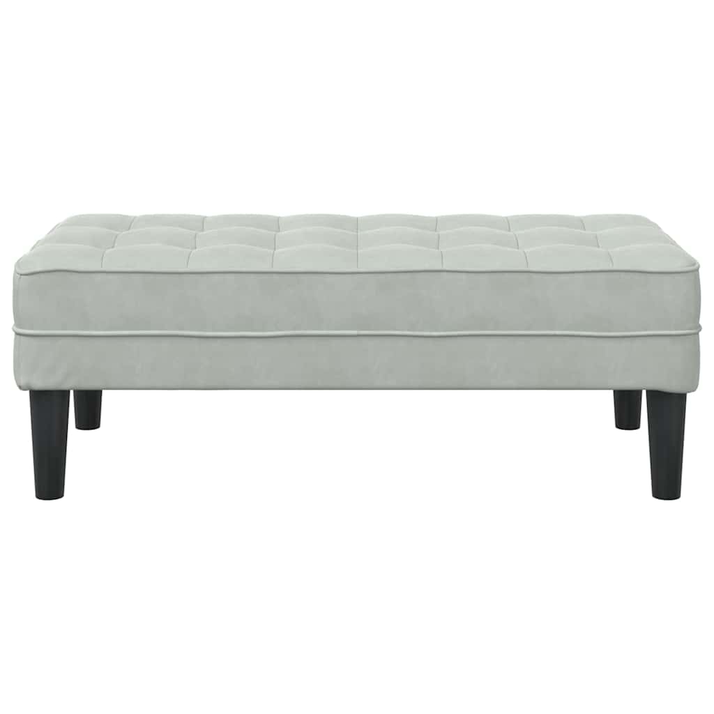 suoliukas su pagalve Šviesiai pilka 113 x 57 x 39 cm Aksomas