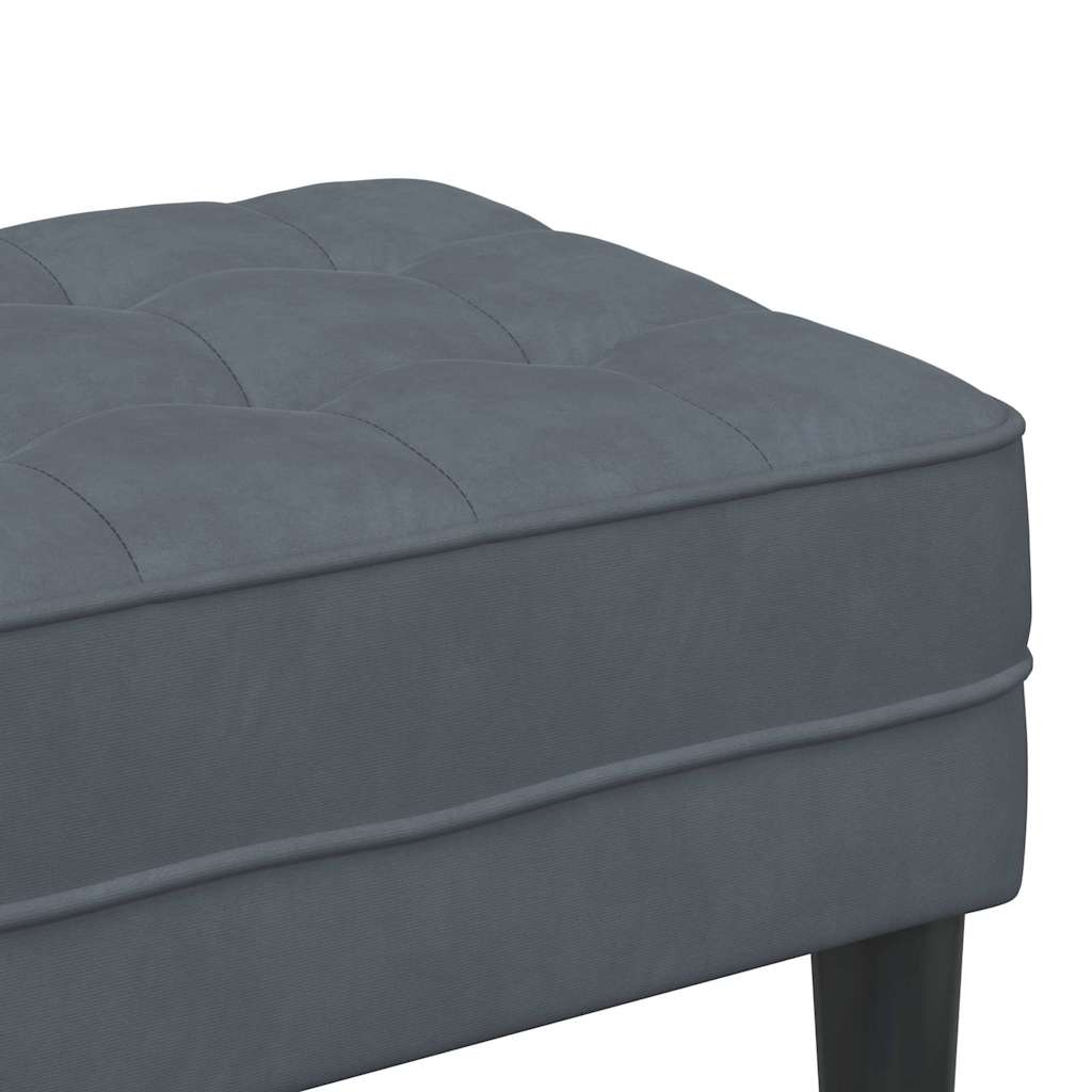 suoliukas su pagalve Tamsiai pilka 113 x 57 x 39 cm Aksomas