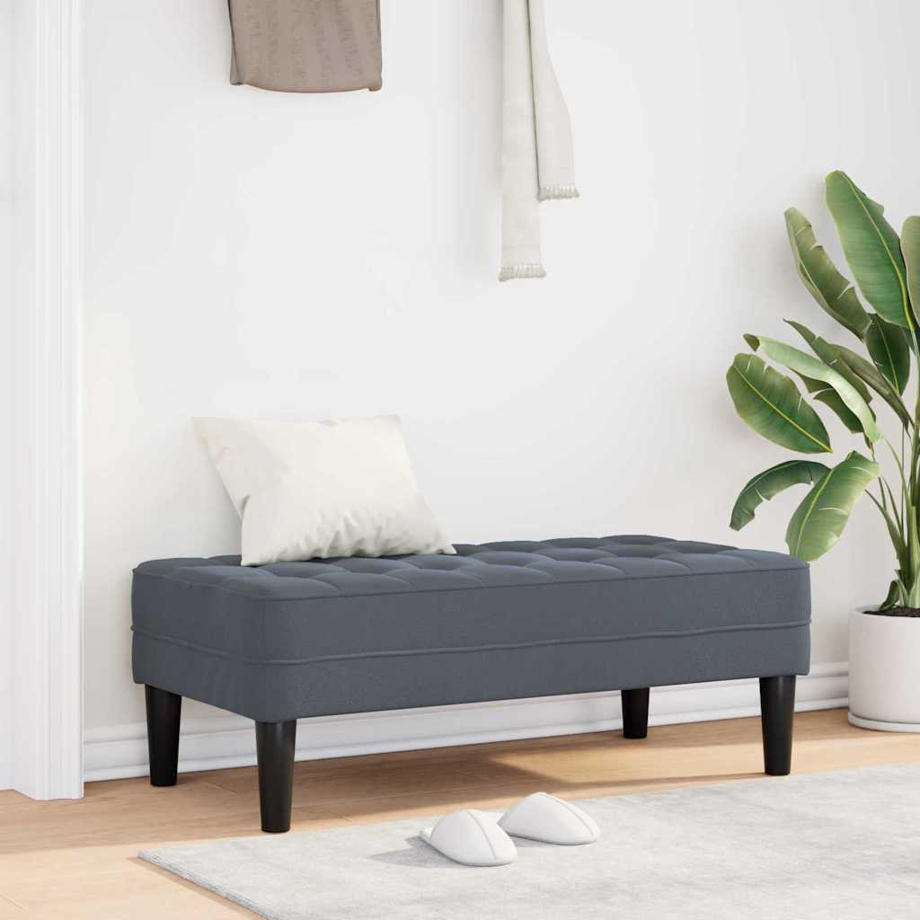suoliukas su pagalve Tamsiai pilka 113 x 57 x 39 cm Aksomas