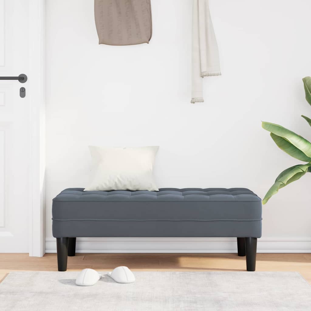 suoliukas su pagalve Tamsiai pilka 113 x 57 x 39 cm Aksomas
