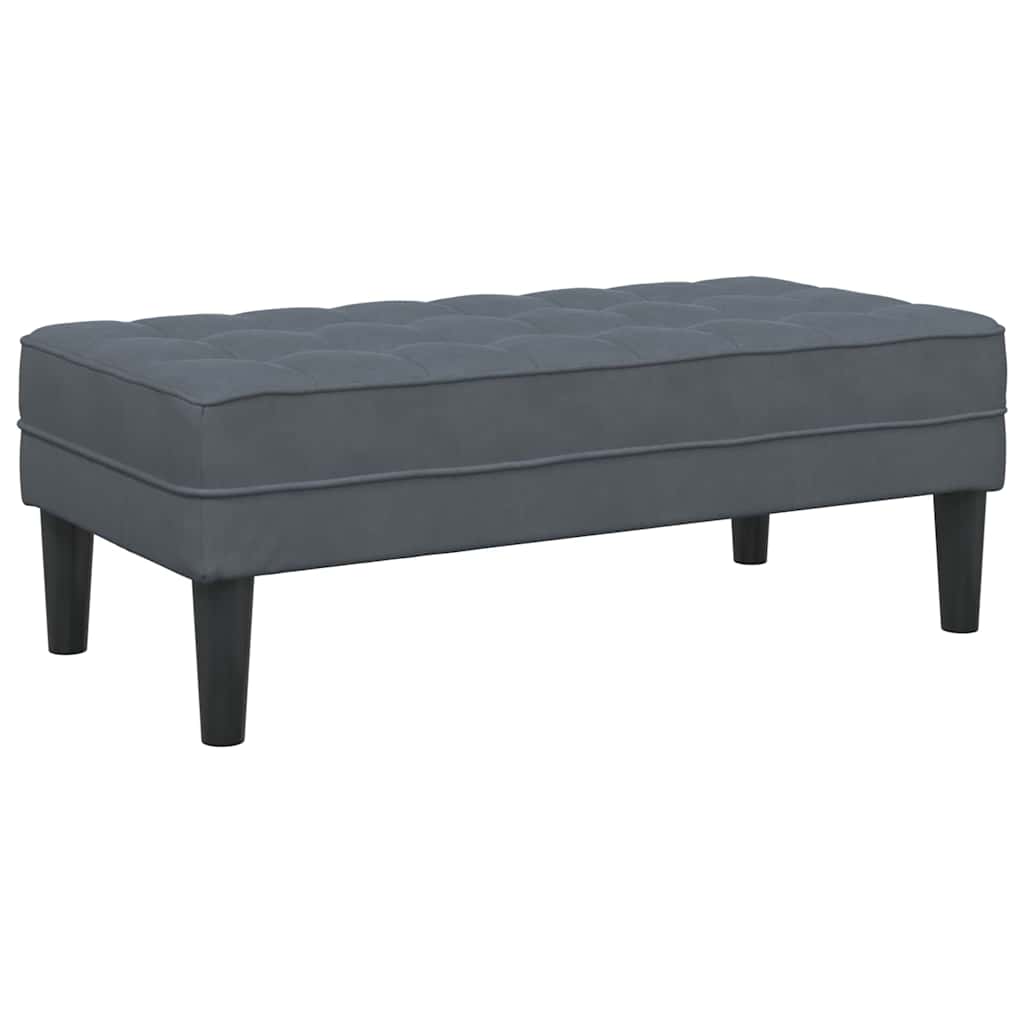 suoliukas su pagalve Tamsiai pilka 113 x 57 x 39 cm Aksomas