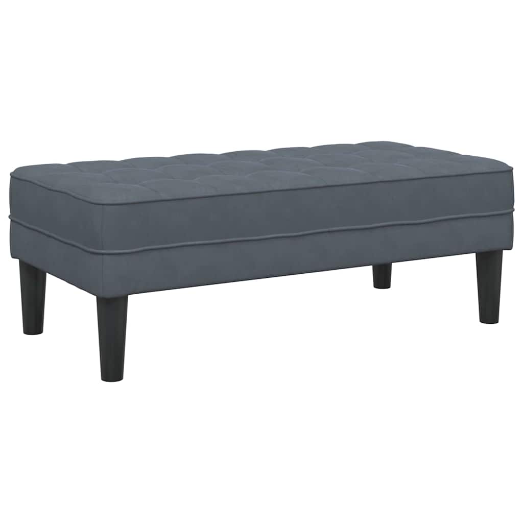 suoliukas su pagalve Tamsiai pilka 113 x 57 x 39 cm Aksomas
