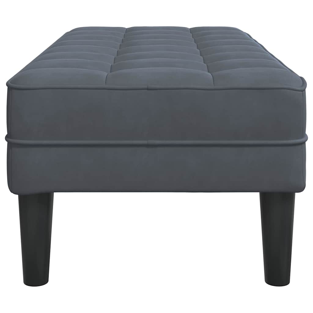 suoliukas su pagalve Tamsiai pilka 113 x 57 x 39 cm Aksomas