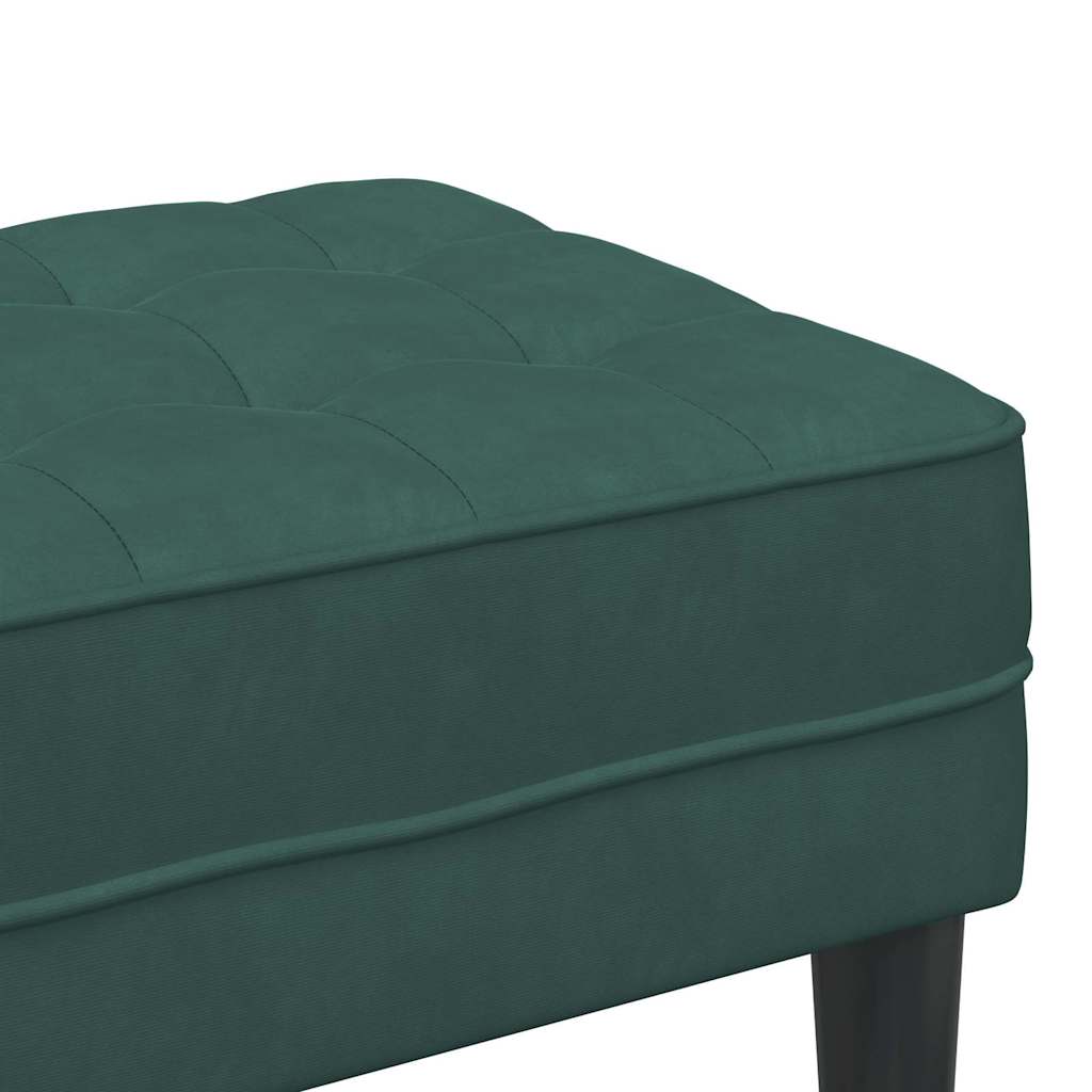 suoliukas su pagalve Tamsiai žalia 113 x 57 x 39 cm Aksomas