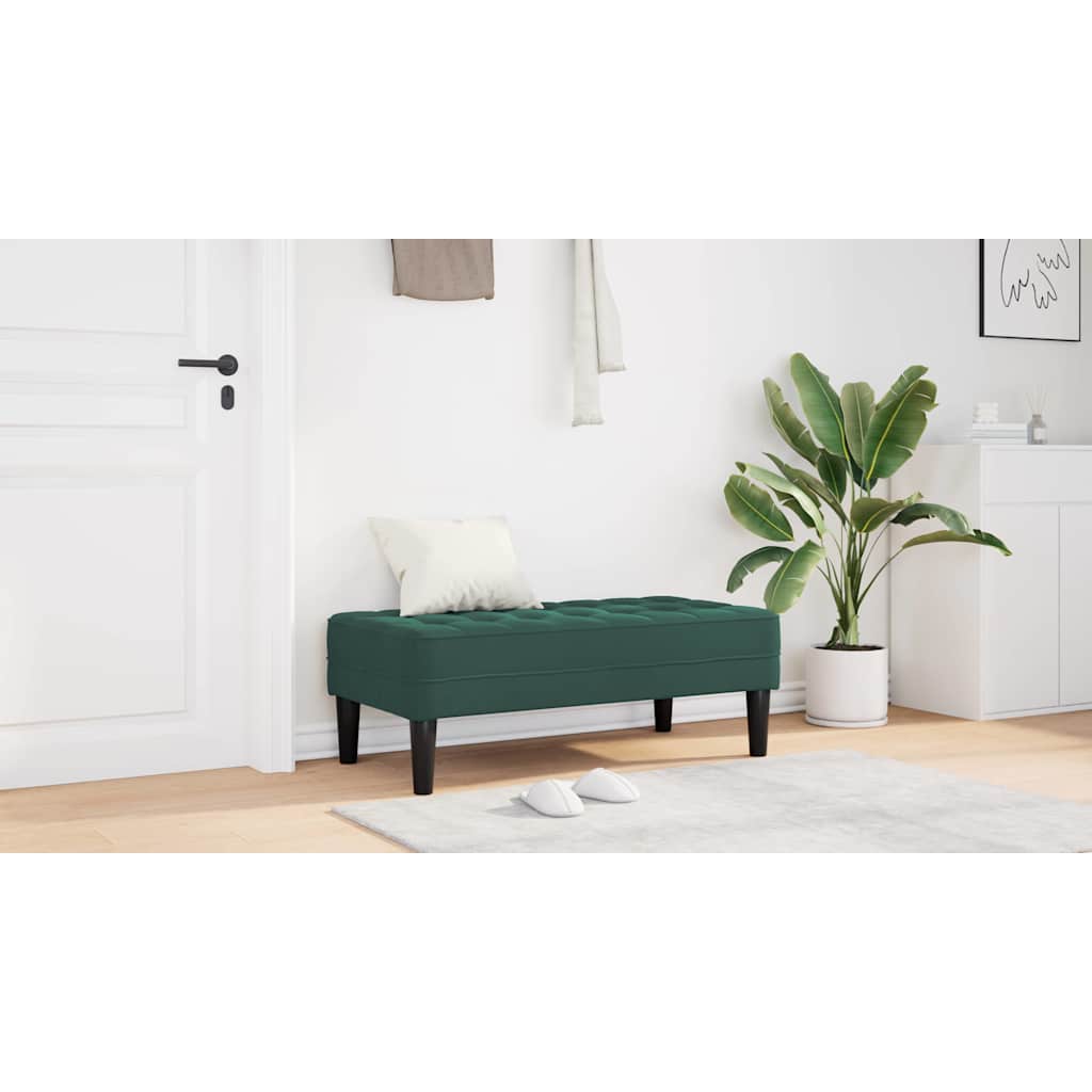 suoliukas su pagalve Tamsiai žalia 113 x 57 x 39 cm Aksomas