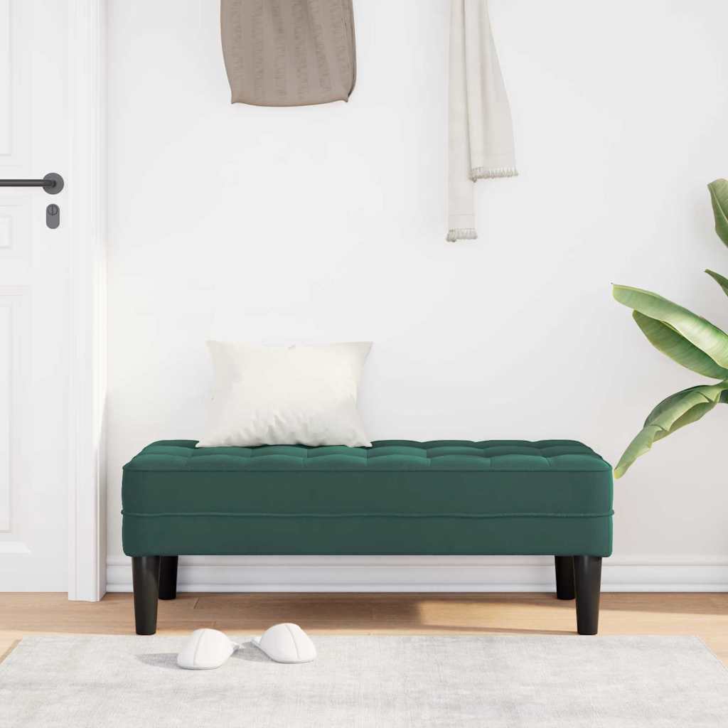 suoliukas su pagalve Tamsiai žalia 113 x 57 x 39 cm Aksomas