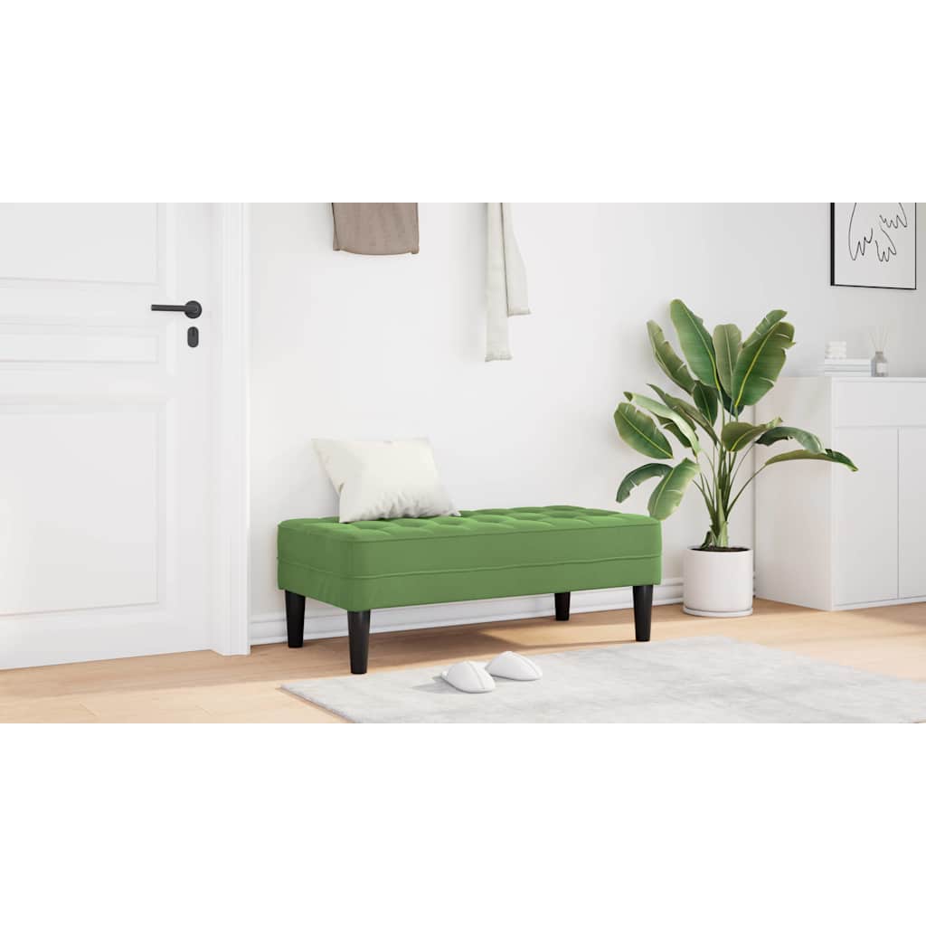 suoliukas su pagalve Šviesiai žalia 113 x 57 x 39 cm Aksomas