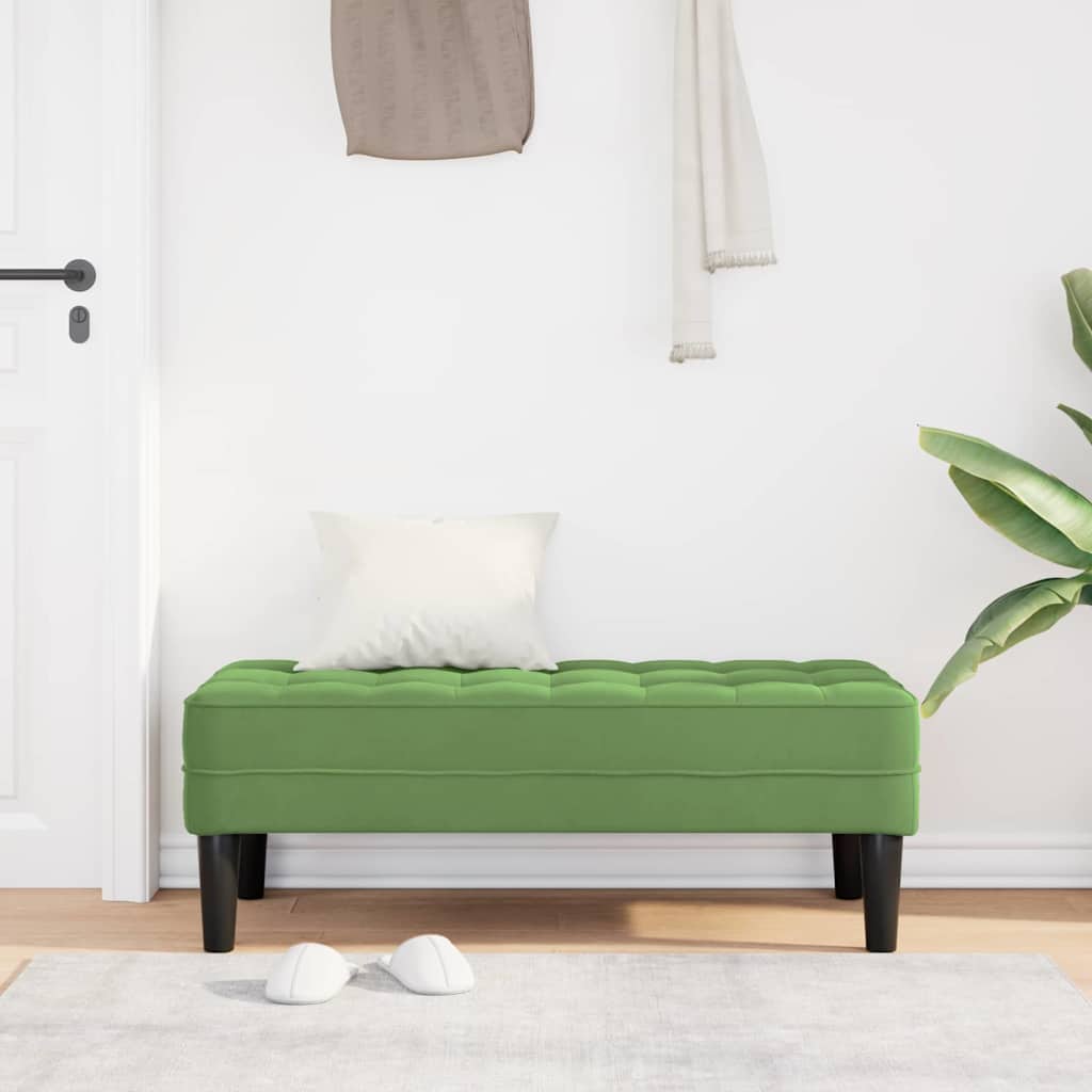 suoliukas su pagalve Šviesiai žalia 113 x 57 x 39 cm Aksomas