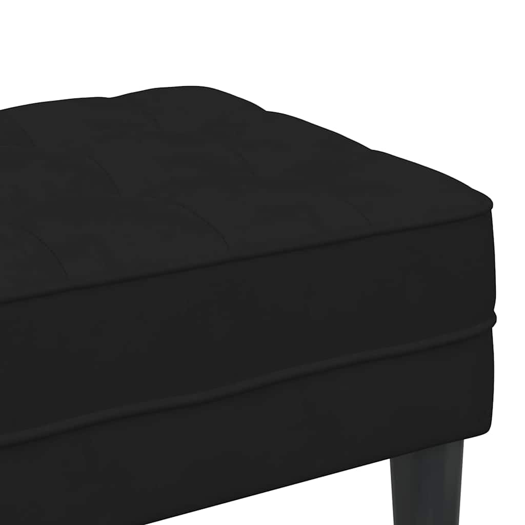 suoliukas su pagalve Juoda 113 x 57 x 39 cm Aksomas