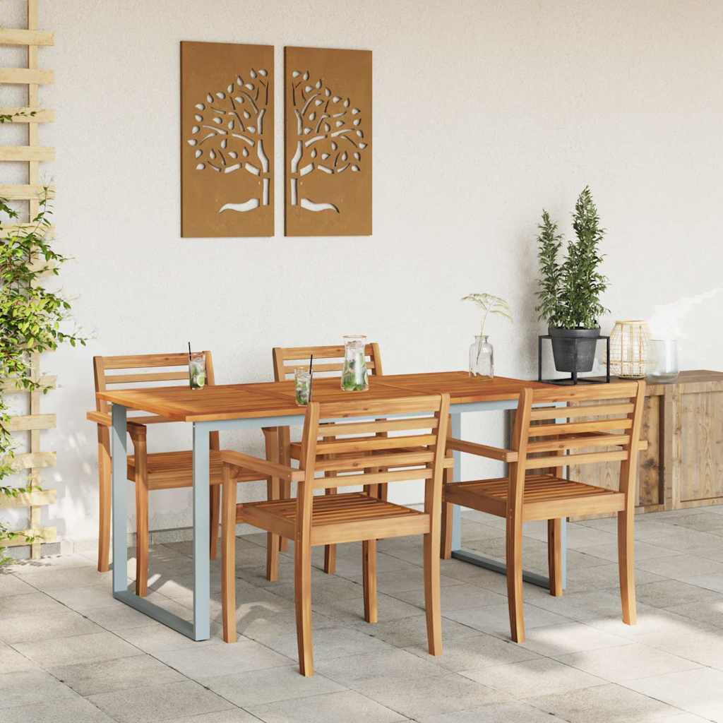 Āra pusdienu galds Pelēks 160 x 80 x 75 cm