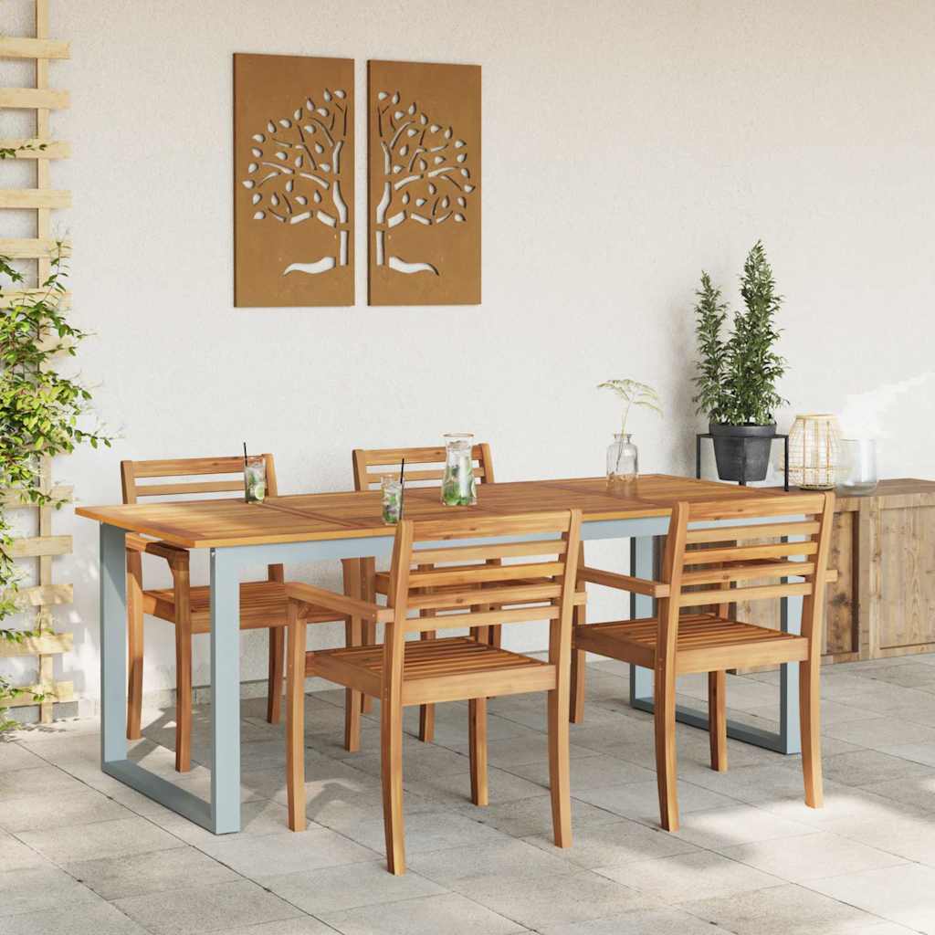 Dārza pusdienu galds Pelēks 200 x 90 x 75 cm