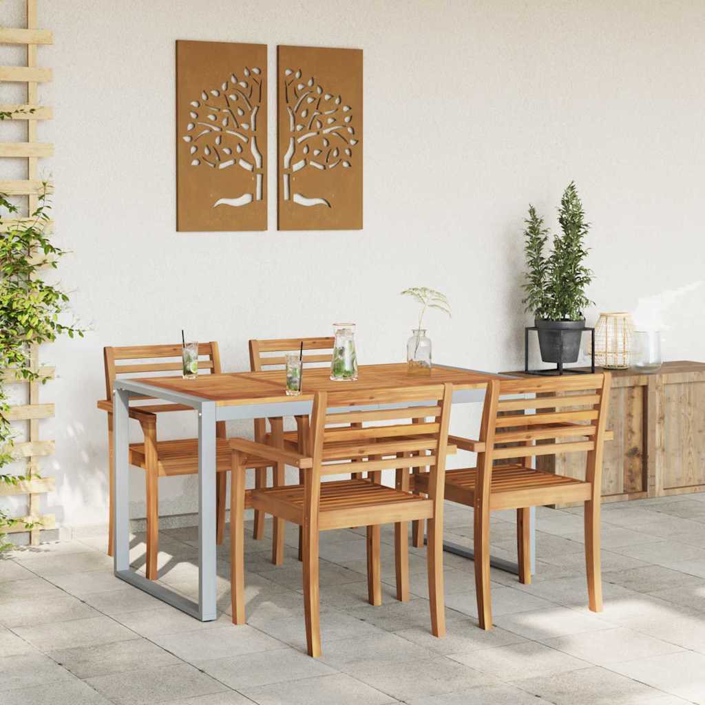 Dārza pusdienu galds Pelēks 140 x 80 x 75 cm