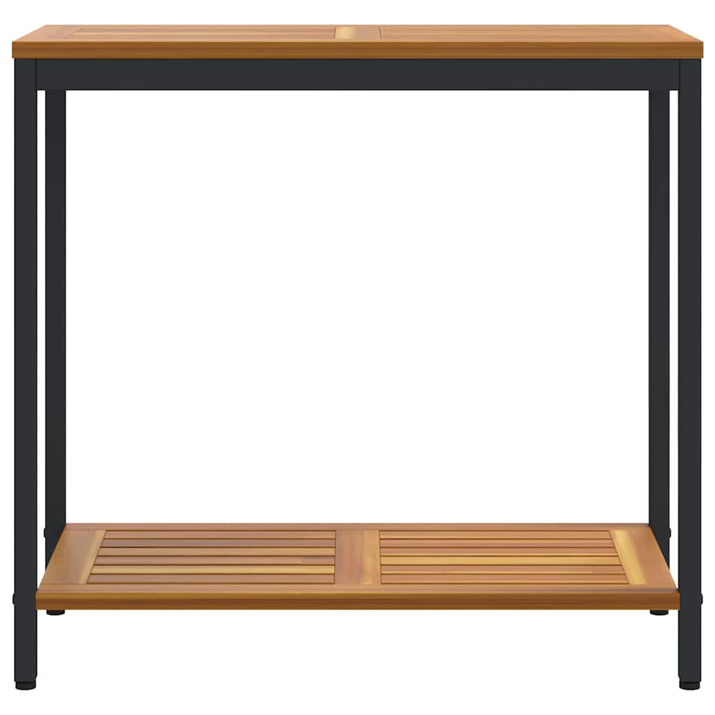 Āra galds ar glabātuvi, dabīga krāsa un melns, 80 x 35 x 75 cm
