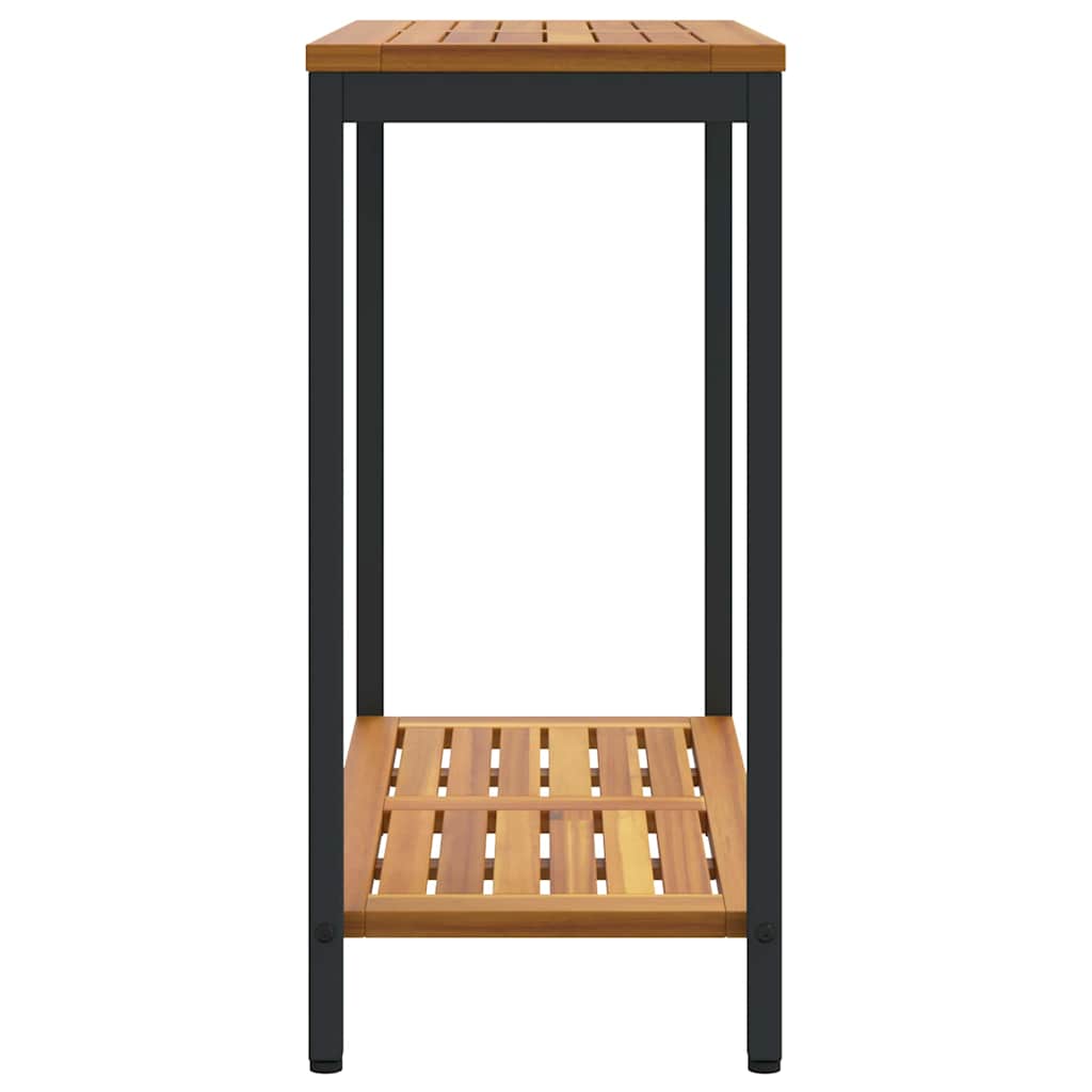 Āra galds ar glabātuvi, dabīga krāsa un melns, 80 x 35 x 75 cm