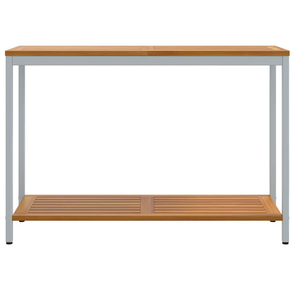 Āra galds ar uzglabāšanas vietu dabīgā un pelēkā krāsā 110 x 35 x 75 cm