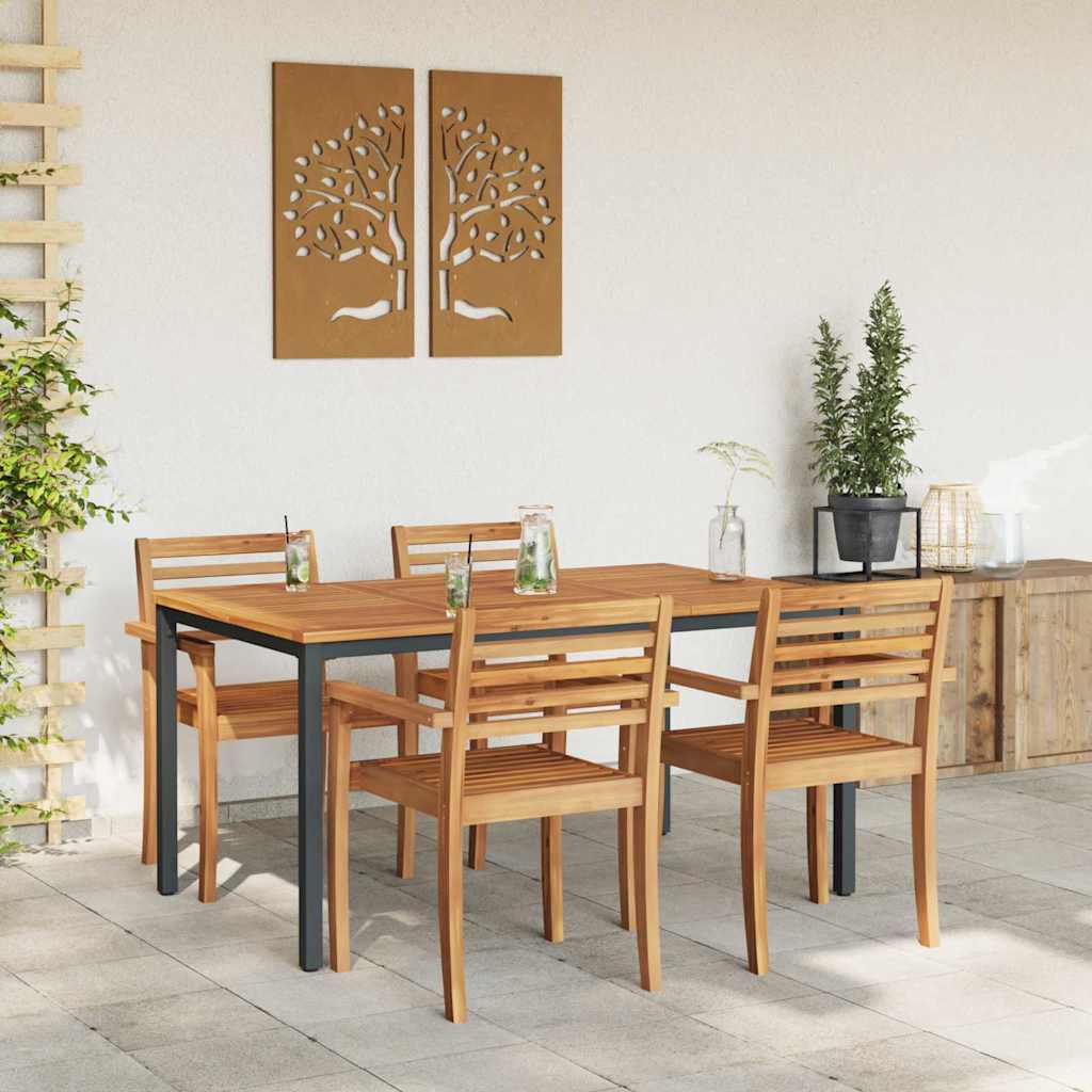 Lauko stalas Natūrali ir juoda 150 x 90 x 75 cm