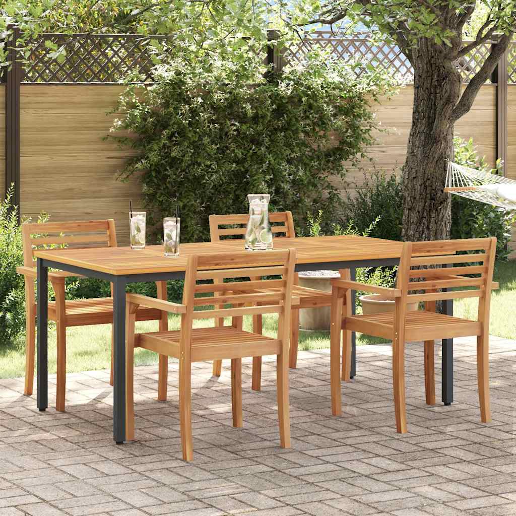 Lauko stalas Natūrali ir juoda 180 x 90 x 75 cm