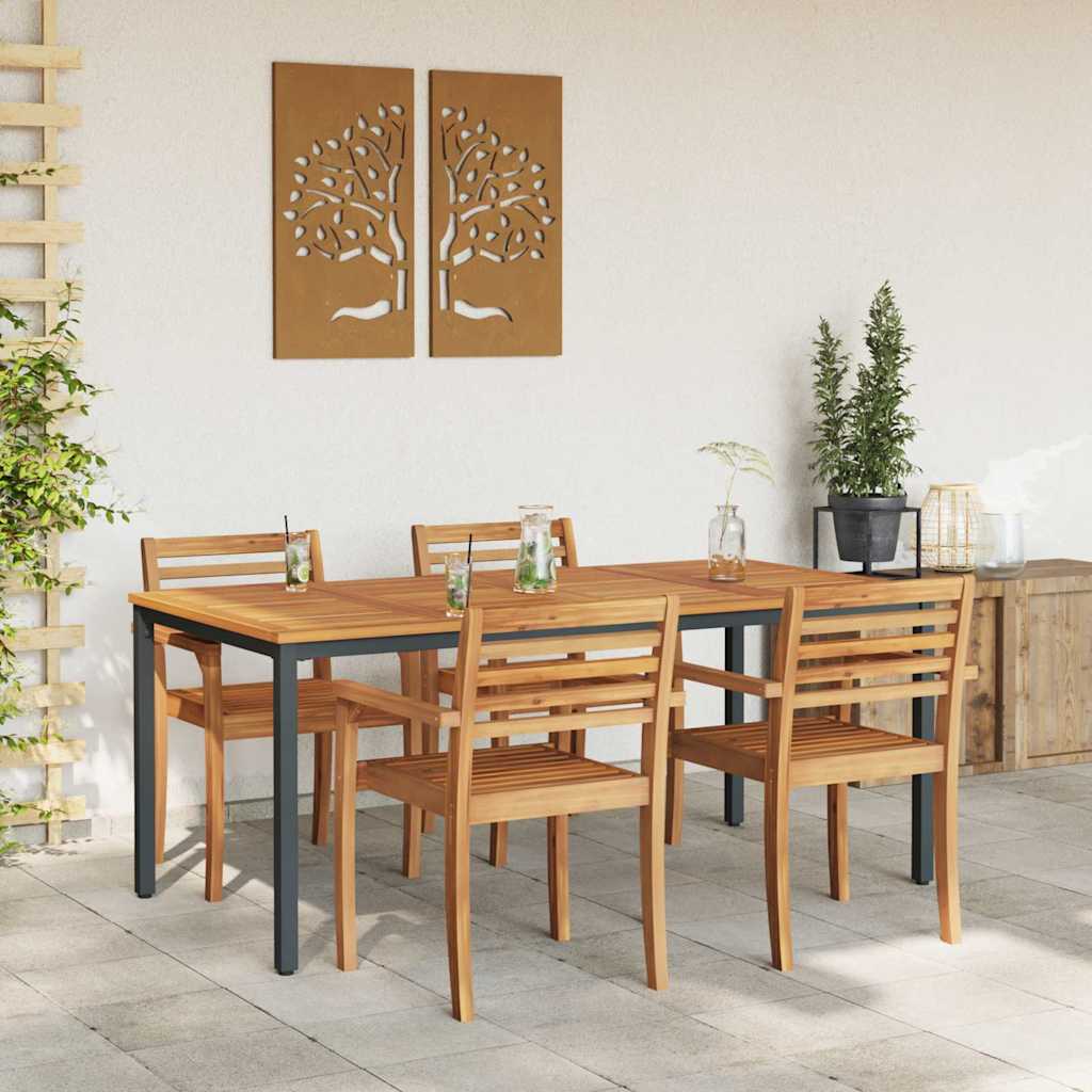 Lauko stalas Natūrali ir juoda 180 x 90 x 75 cm