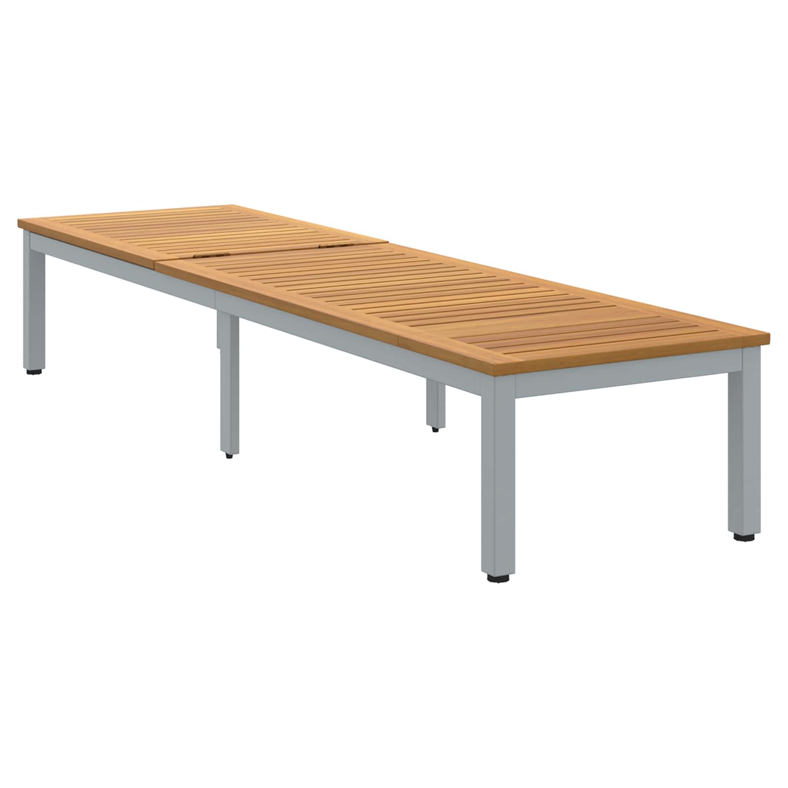 Saulės gultas Pilka 200 x 55 x 35cm Akacijos medienos masyvas