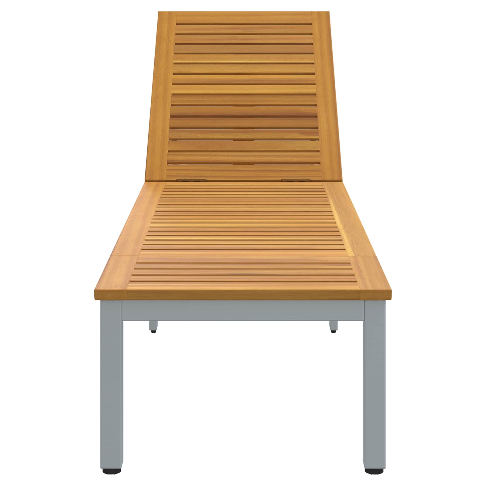 Saulės gultas Pilka 200 x 55 x 35cm Akacijos medienos masyvas