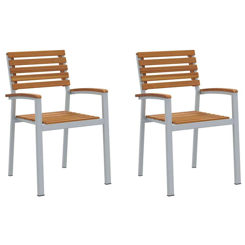 Sodo Kėdė 2 pcs Ruda 56 x 57 x 87cm Akacijos medienos masyvas