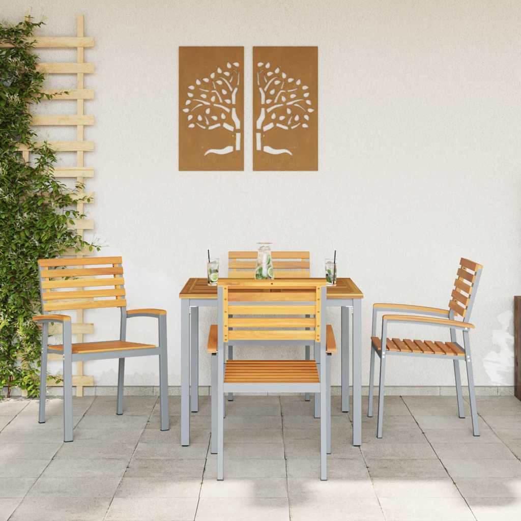 Sodo Kėdė 4 pcs Ruda 56 x 57 x 87cm Akacijos medienos masyvas