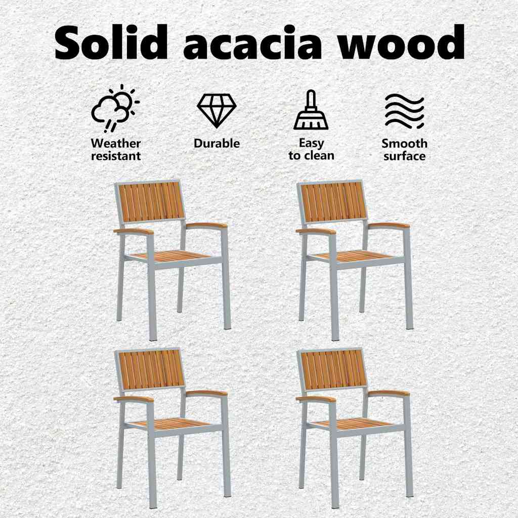 Sodo Kėdė 4 pcs Ruda 56 x 57 x 87cm Akacijos medienos masyvas