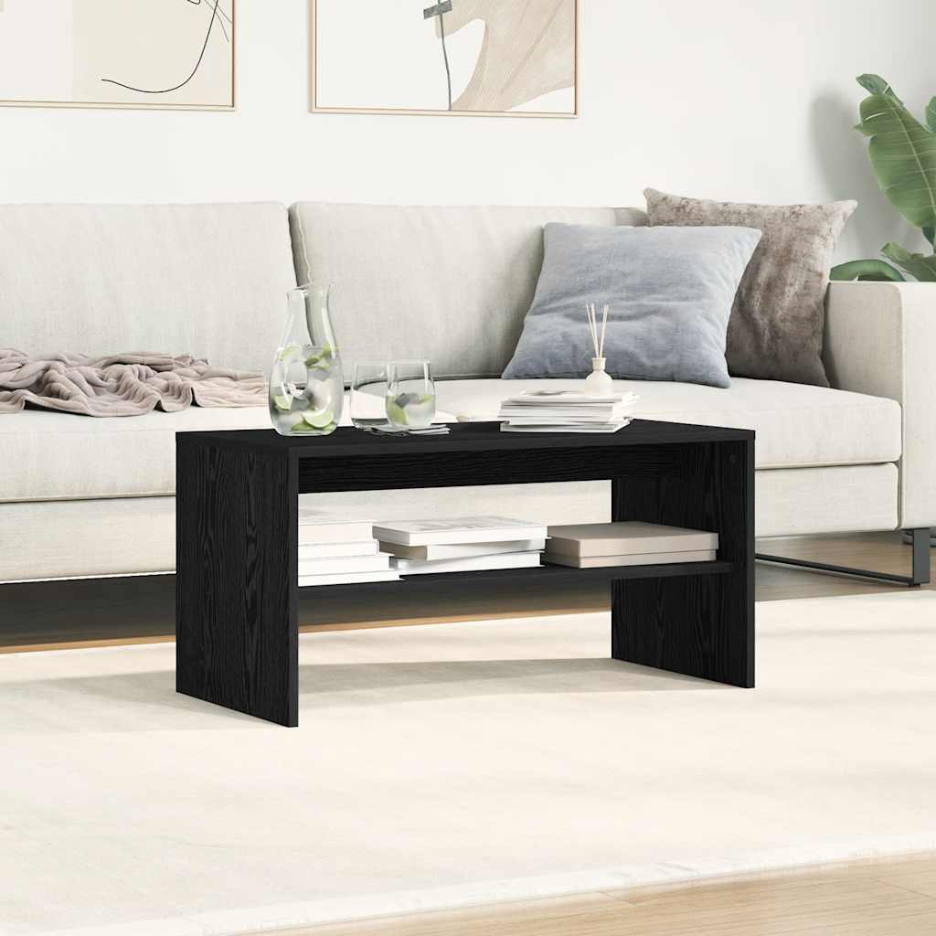 TV cabinet black oak engineered wood