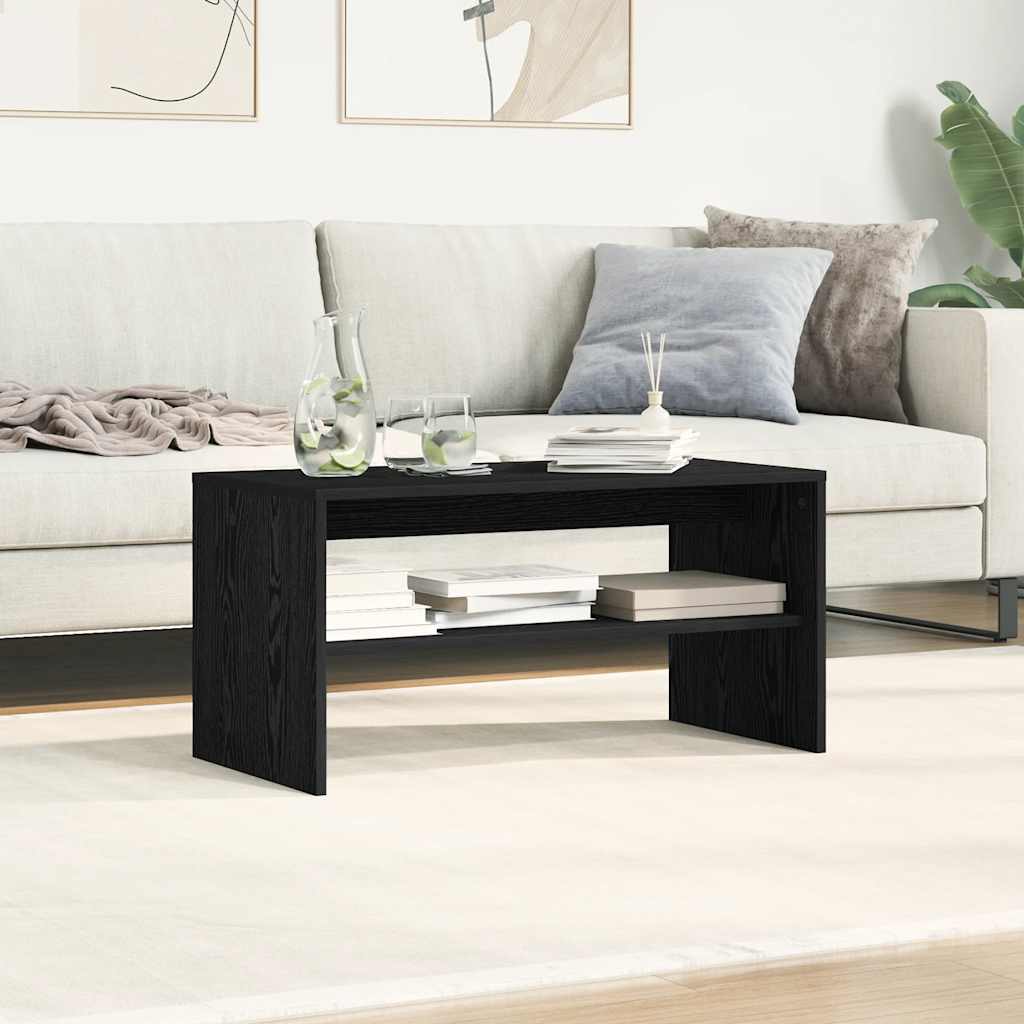 TV cabinet black oak engineered wood