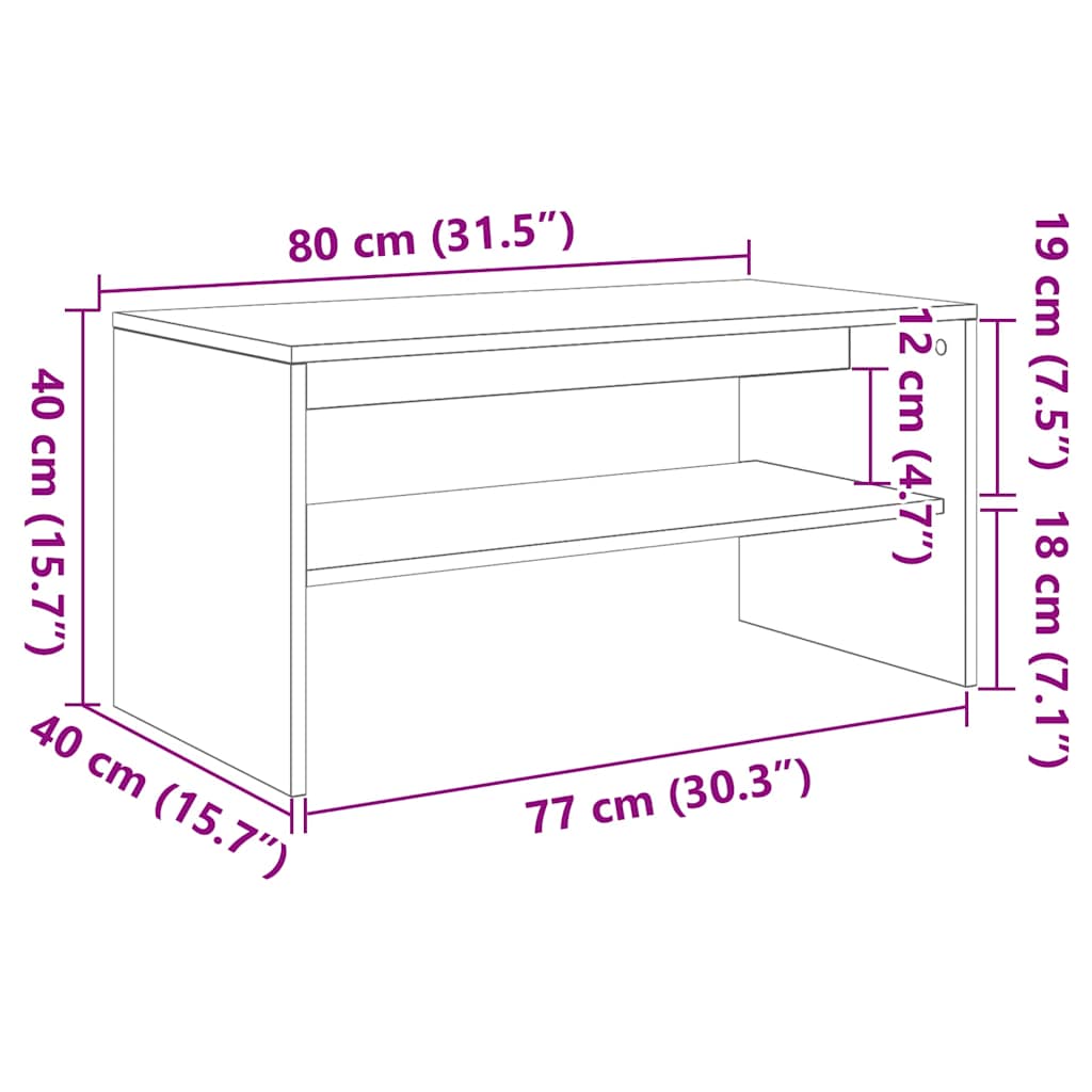 TV cabinet black oak engineered wood