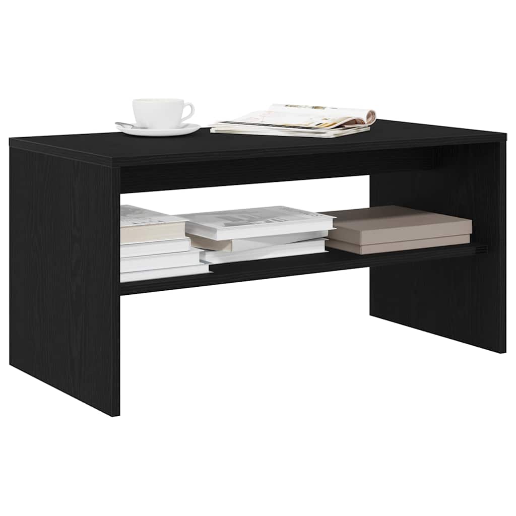 TV cabinet black oak engineered wood