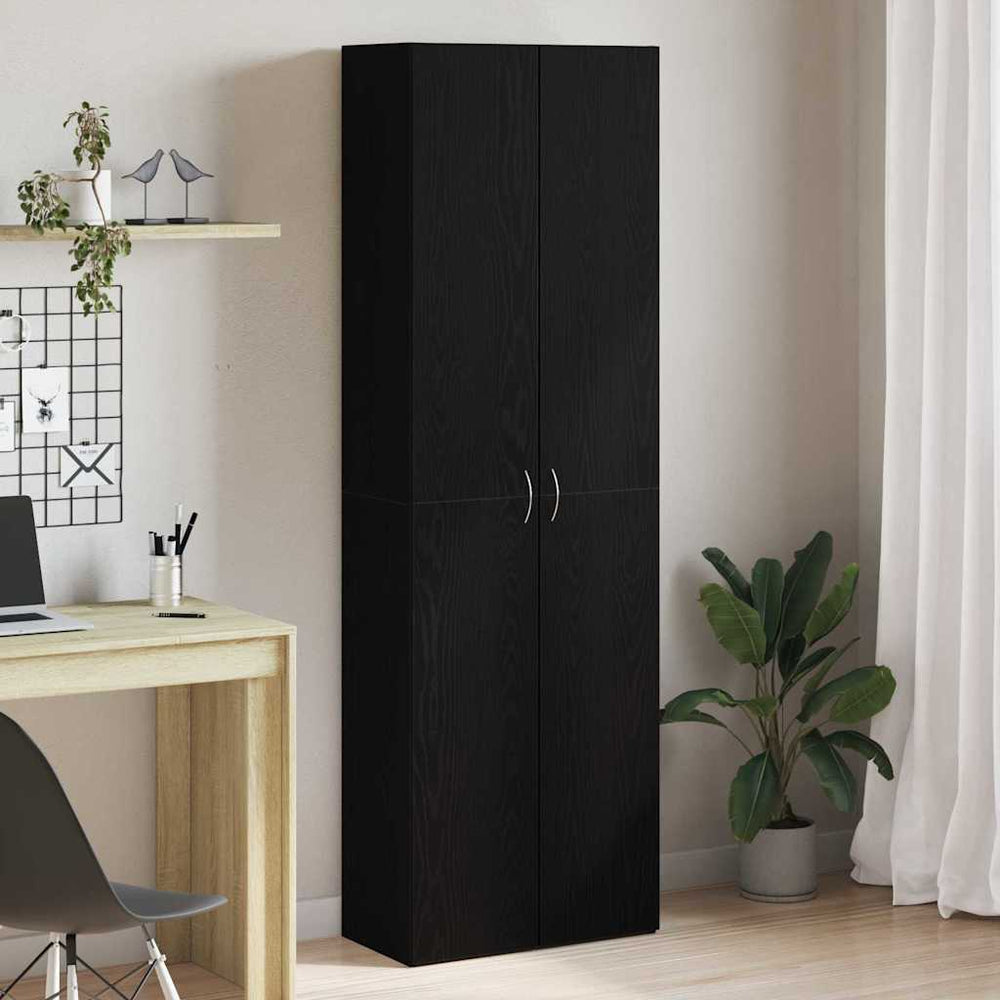 Office Cabinet Black 60x32x190 cm Engineered Wood