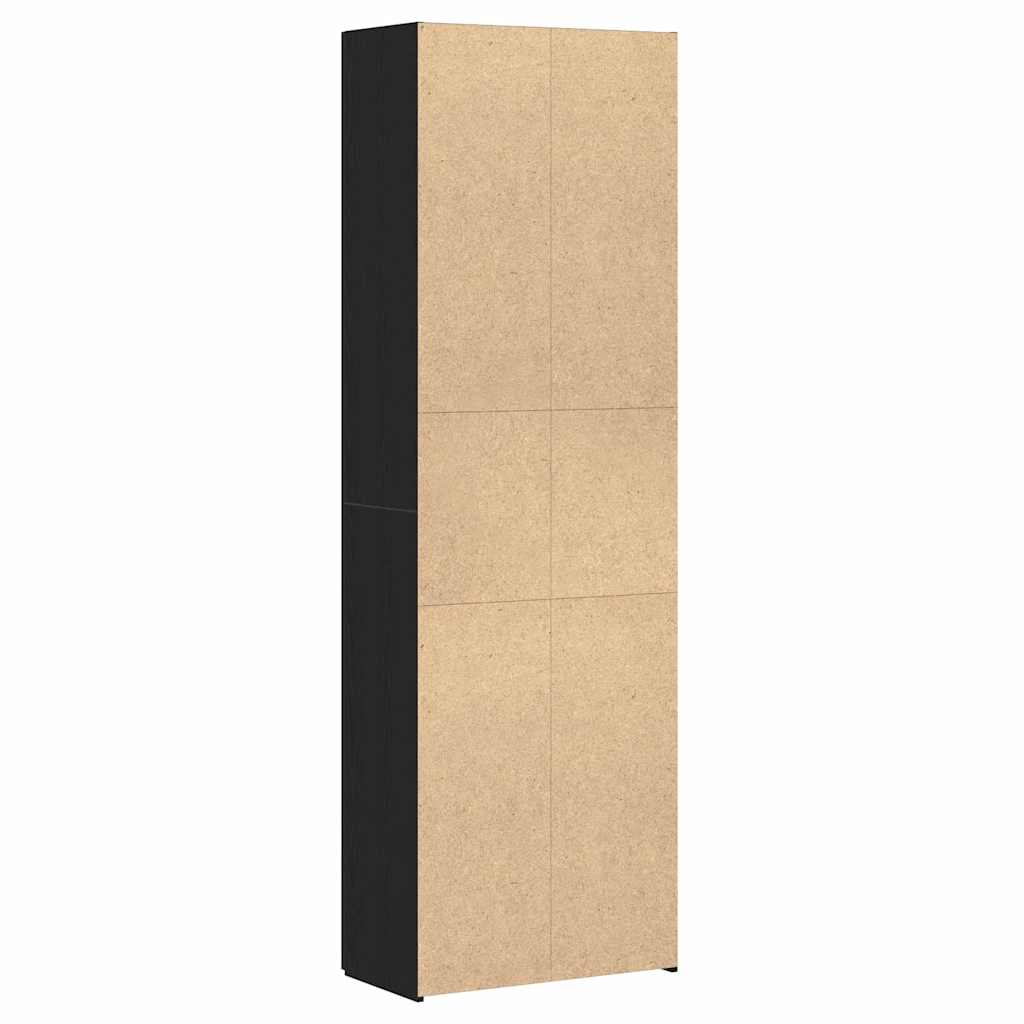 Biuro Spinta Juoda 60x32x190 cm Išdirbtas Medis