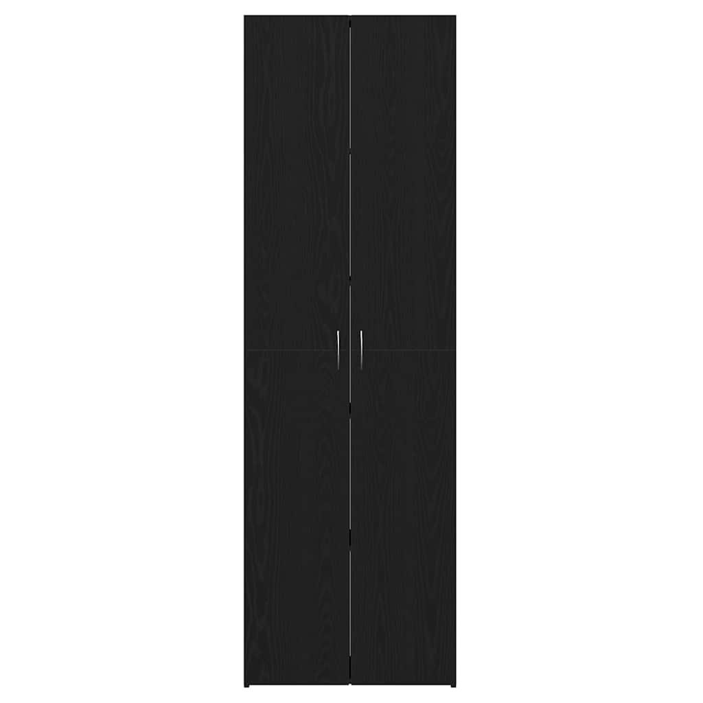 Biuro Spinta Juoda 60x32x190 cm Išdirbtas Medis