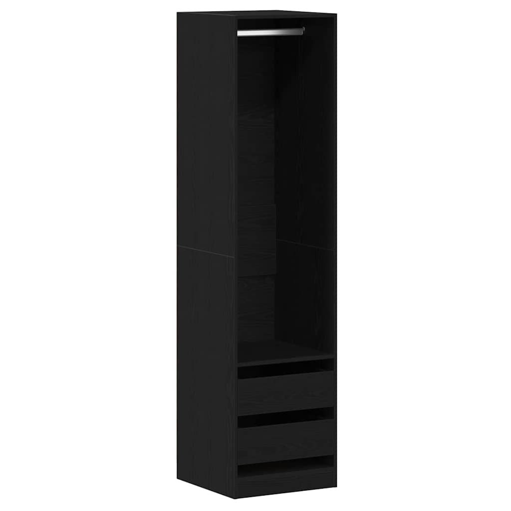 Black wardrobe 50x50x200 cm made of ecological wood