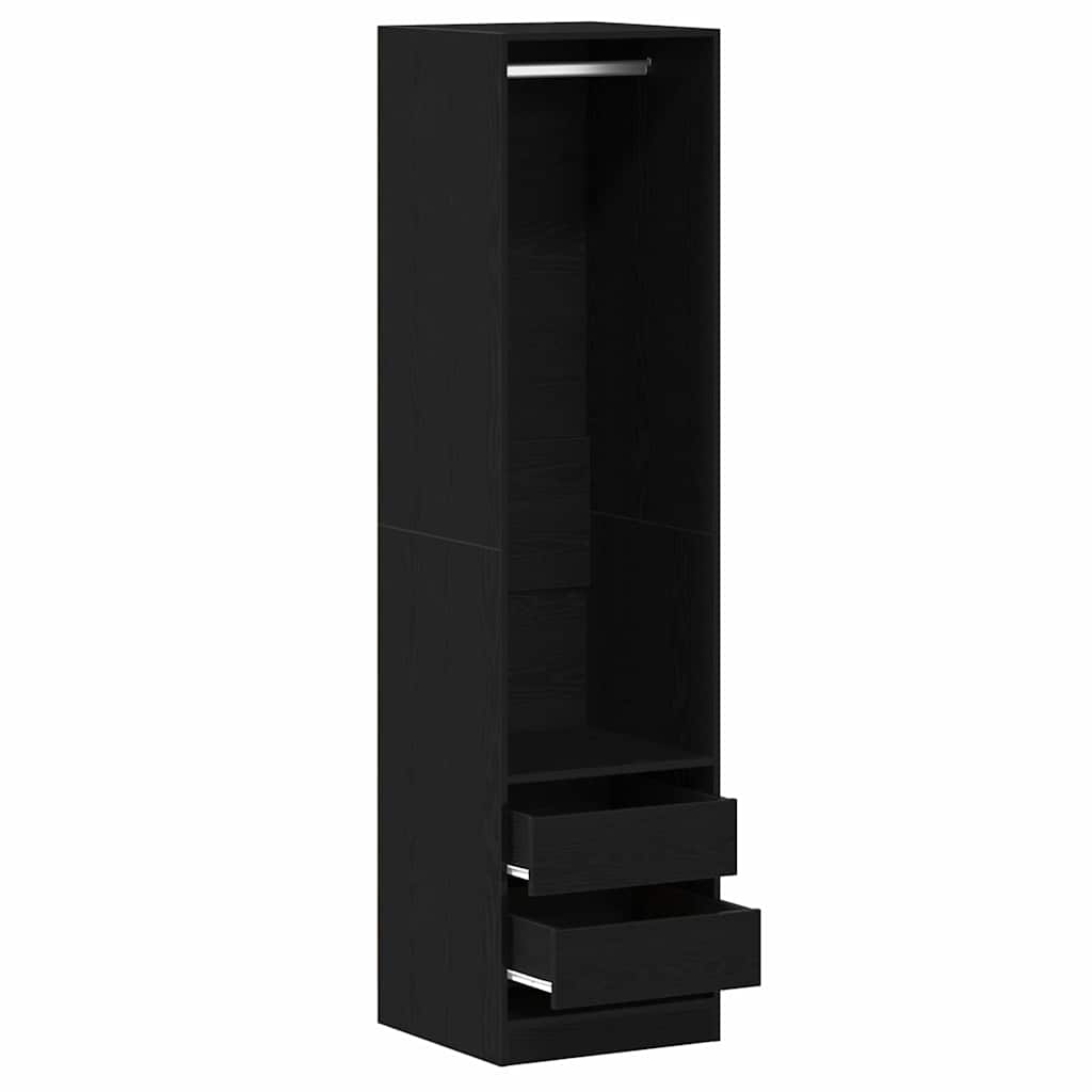 Black wardrobe 50x50x200 cm made of ecological wood