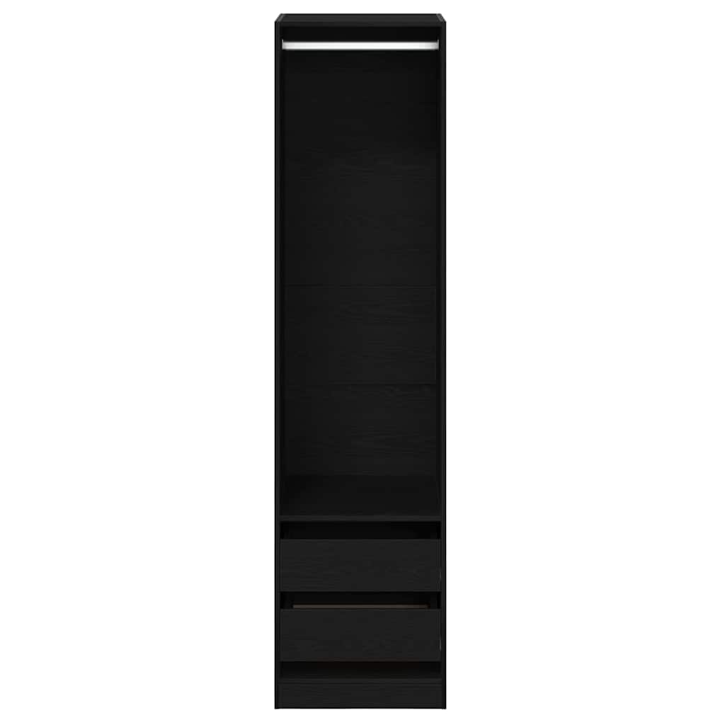 Black wardrobe 50x50x200 cm made of ecological wood