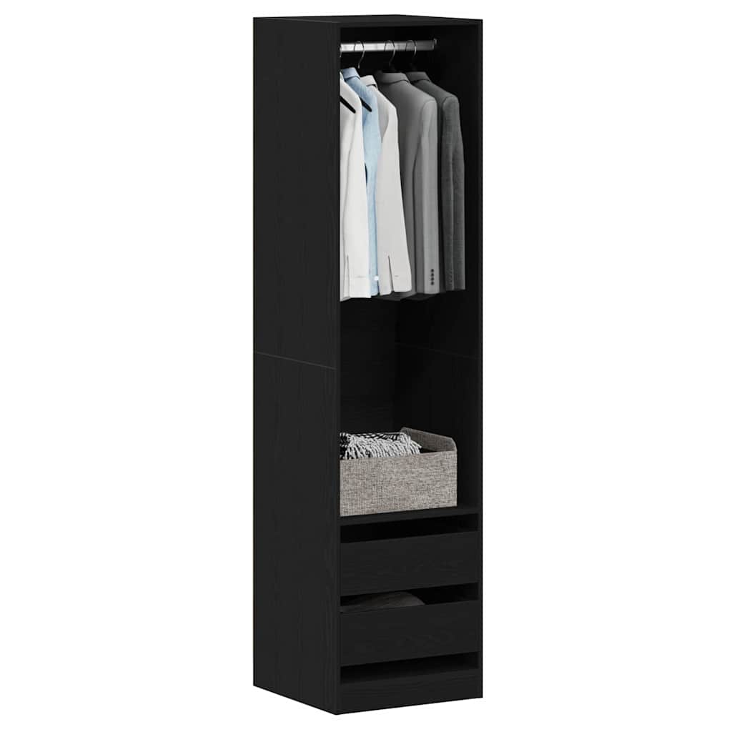 Black wardrobe 50x50x200 cm made of ecological wood