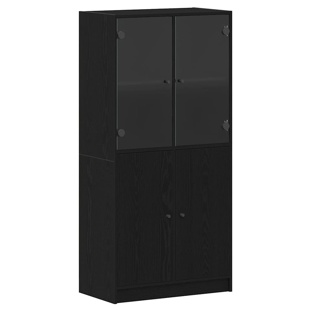 Large Black Door Buffer 68x37x142 cm Engineered Wood