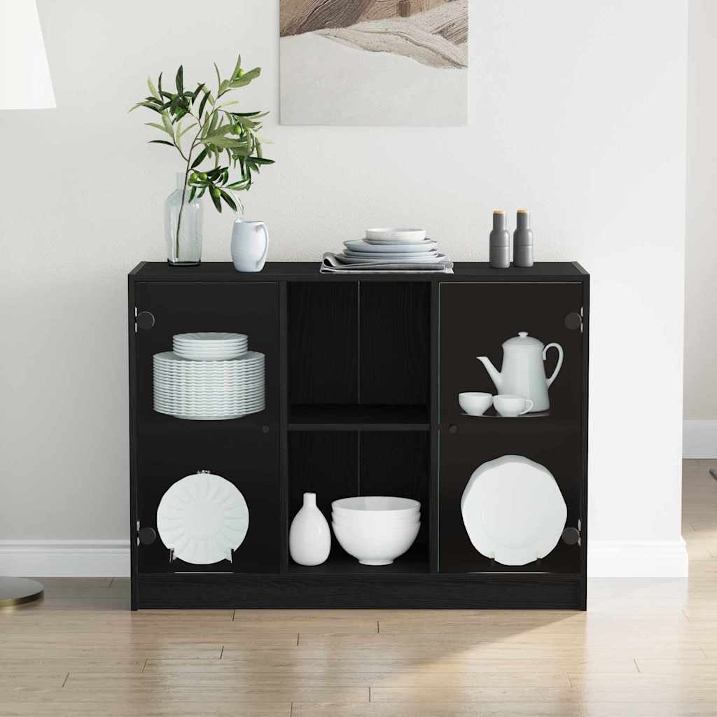 Komoda Juoda 102x37x75,5 cm Išdirbtas medis