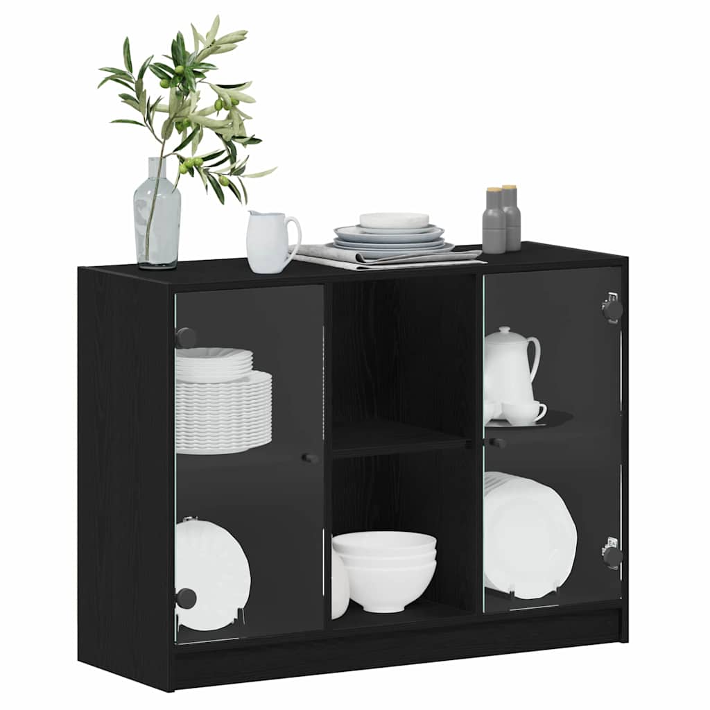 Komoda Juoda 102x37x75,5 cm Išdirbtas medis