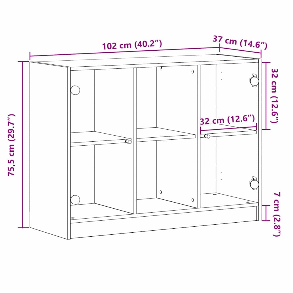Komoda Juoda 102x37x75,5 cm Išdirbtas medis