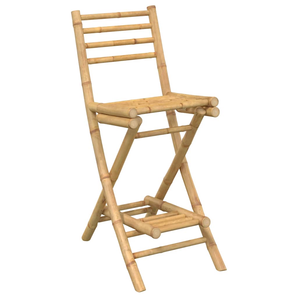 Lauko baro kėdės su pakojais, 2 vnt., sulankstomos, bambukas