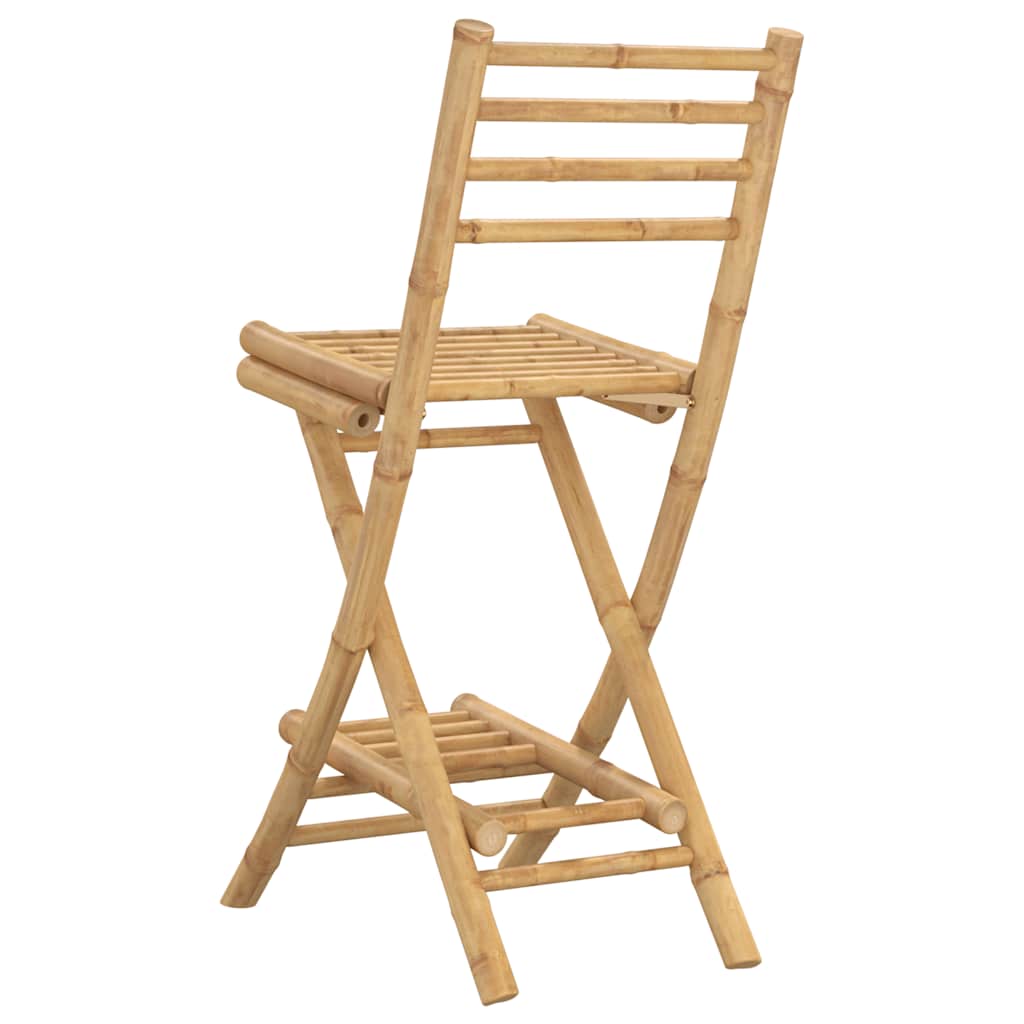 Lauko baro kėdės su pakojais, 2 vnt., sulankstomos, bambukas