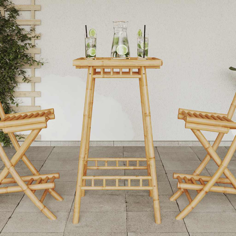 Lauko baro stalas, kvadratinis, 55x55x100cm, bambukas
