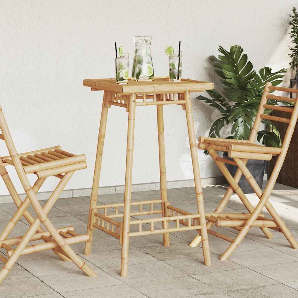 Lauko baro stalas, kvadratinis, 55x55x100cm, bambukas