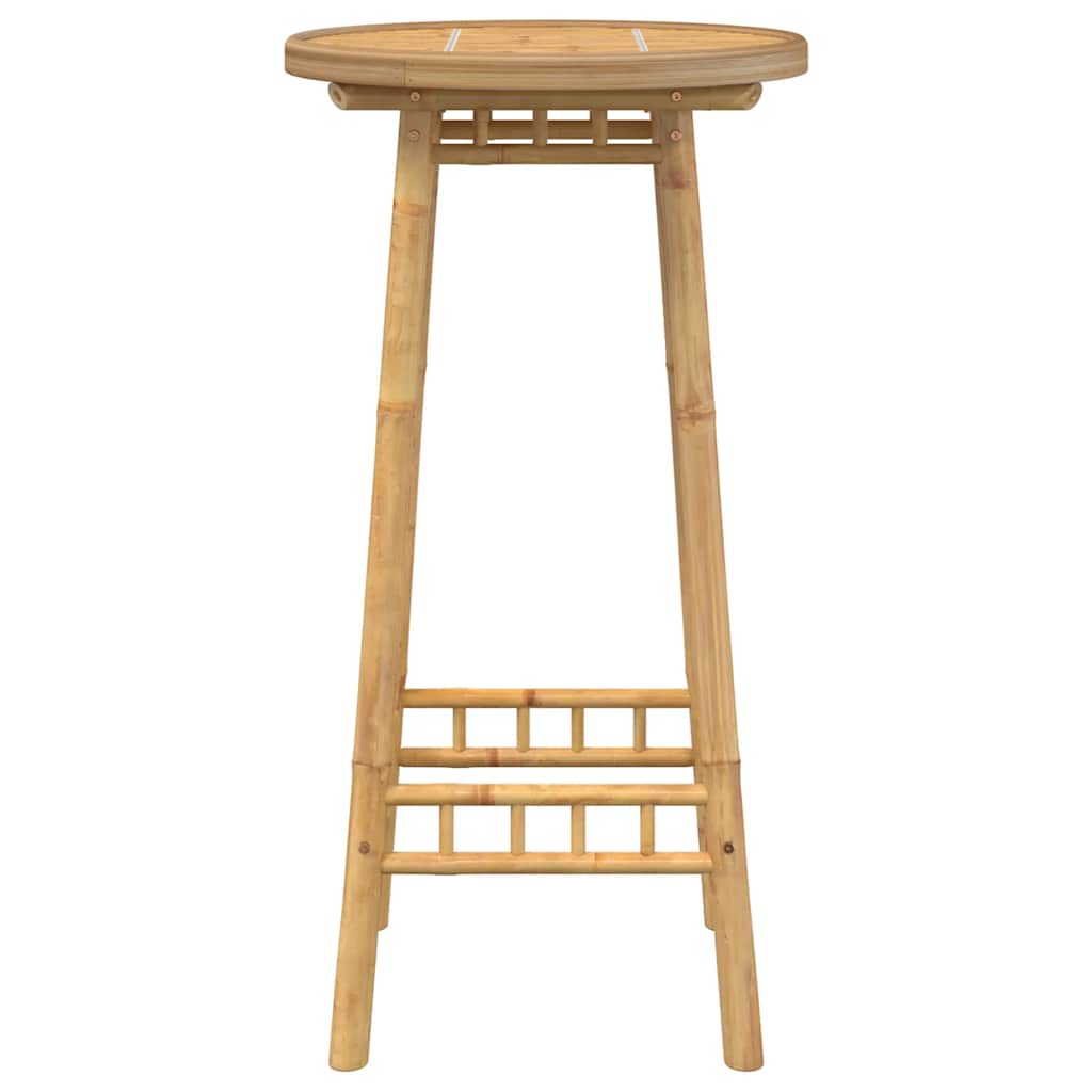Lauko baro stalas, apvalus, Ø55x100 cm, bambukas, Ø55x100 cm