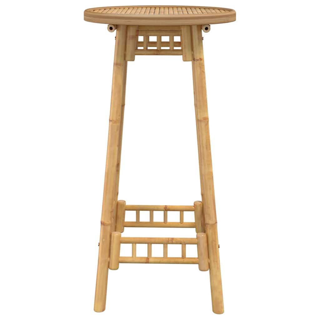 Lauko baro stalas, apvalus, Ø55x100 cm, bambukas, Ø55x100 cm